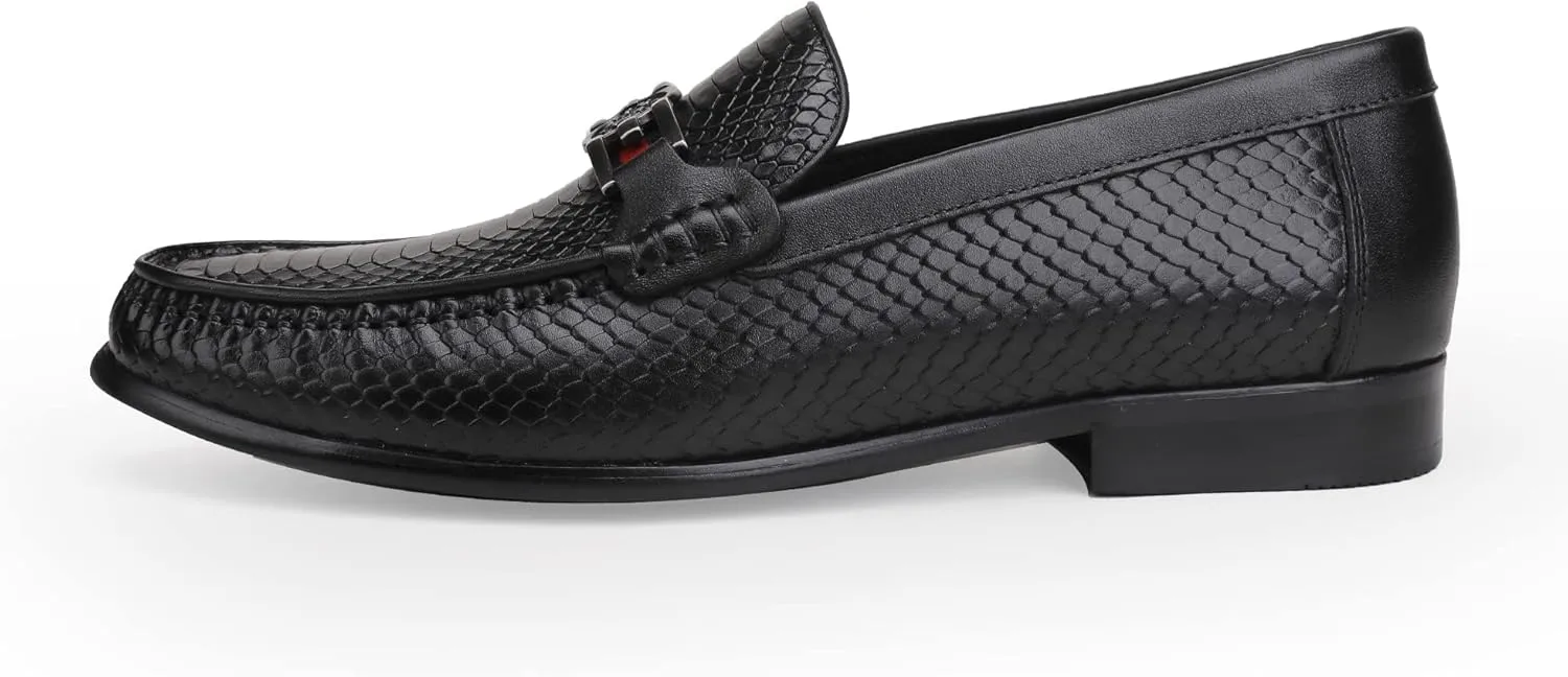 Formal Dress Shoes for Men, Premium Buckle Moc-Toe Business Shoes Casual Slip-on Penny Loafer