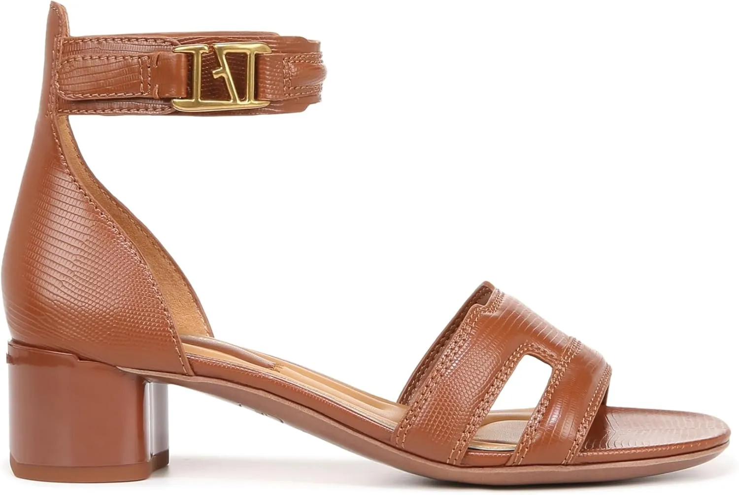 Franco Sarto Women's Nora Ankle Strap Low Block Heel Sandal Heeled