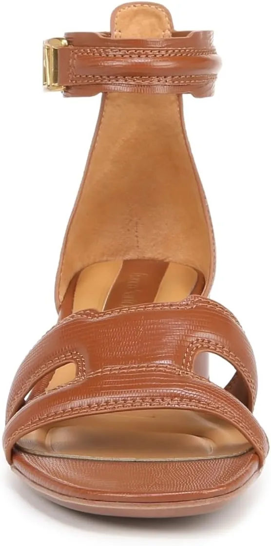 Franco Sarto Women's Nora Ankle Strap Low Block Heel Sandal Heeled