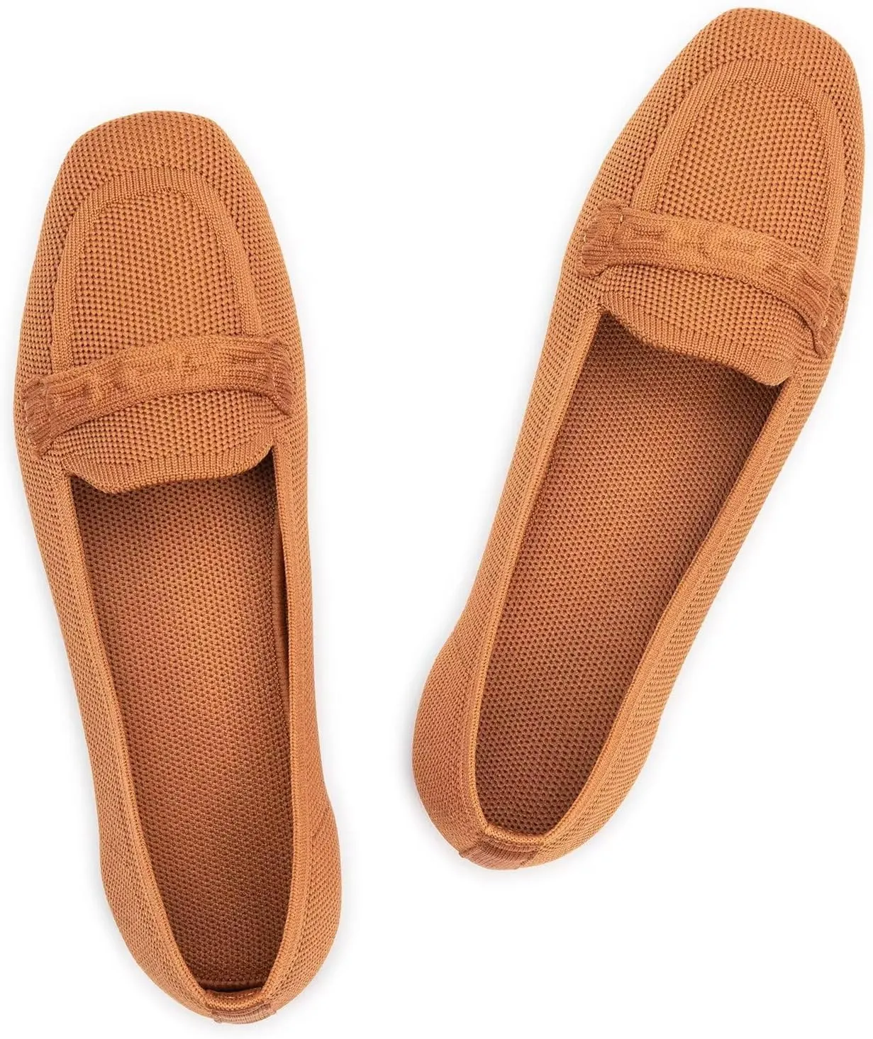 Frank Mully Women's Loafer Flats Square Toe Comfortable Office Work Shoes, Cute Penny Loafer Slip On Walking Driving Shoes