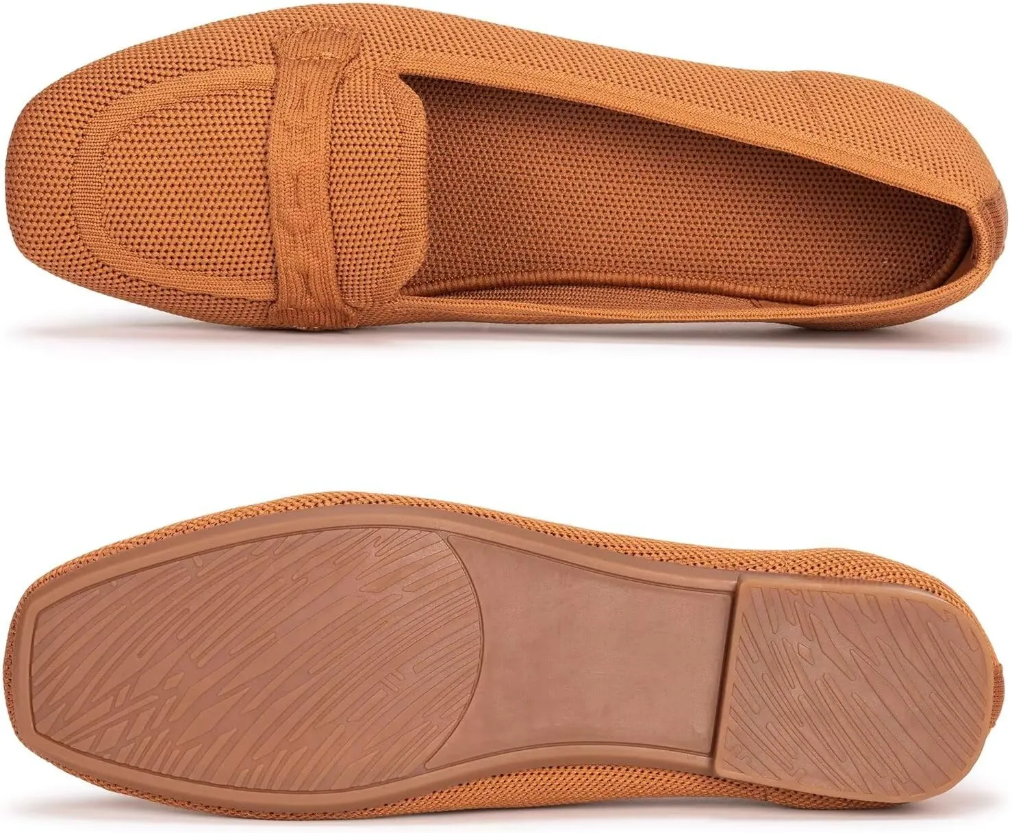 Frank Mully Women's Loafer Flats Square Toe Comfortable Office Work Shoes, Cute Penny Loafer Slip On Walking Driving Shoes