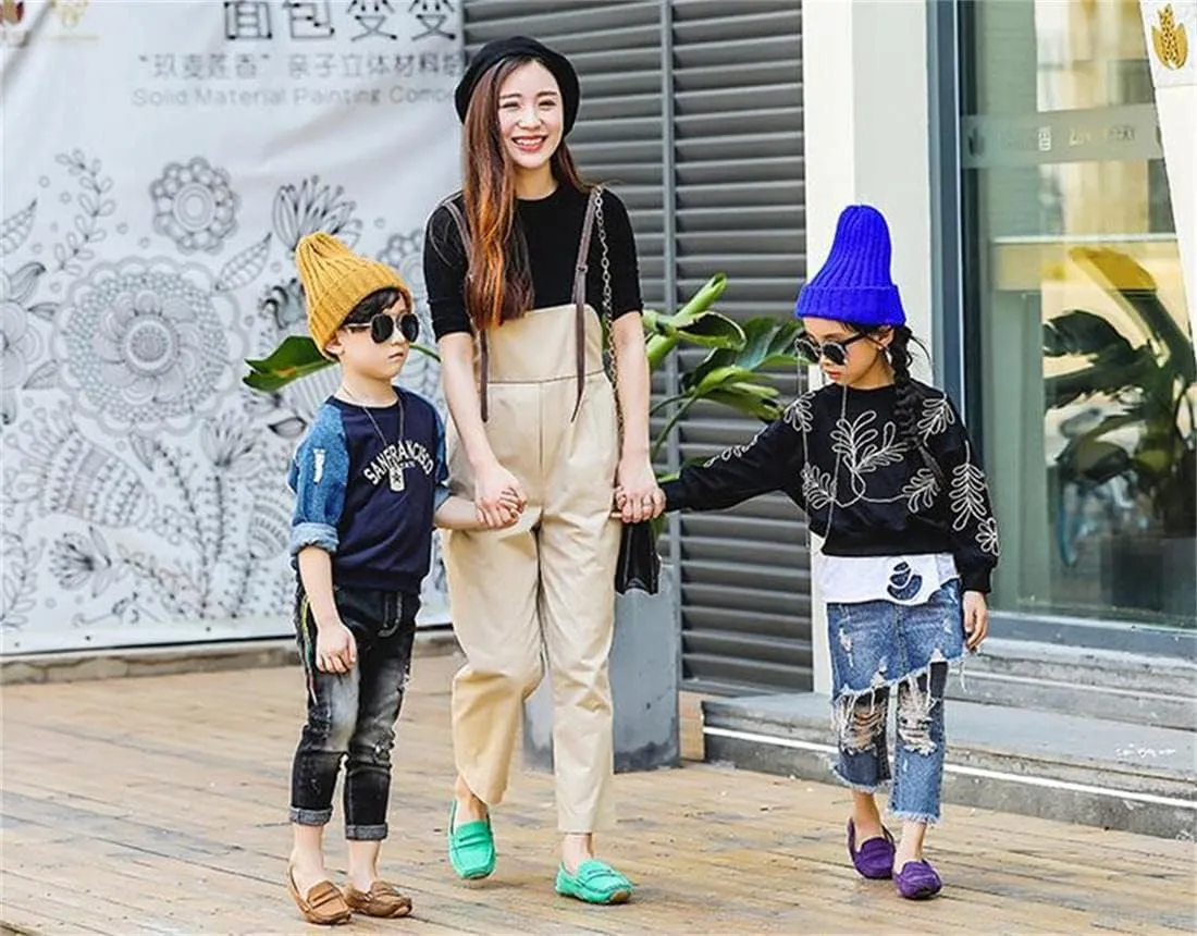 Girls Boys Suede Leather Slip-on Loafers Comfort Moccasin Casual Boat Shoes Uniform Dress Shoes