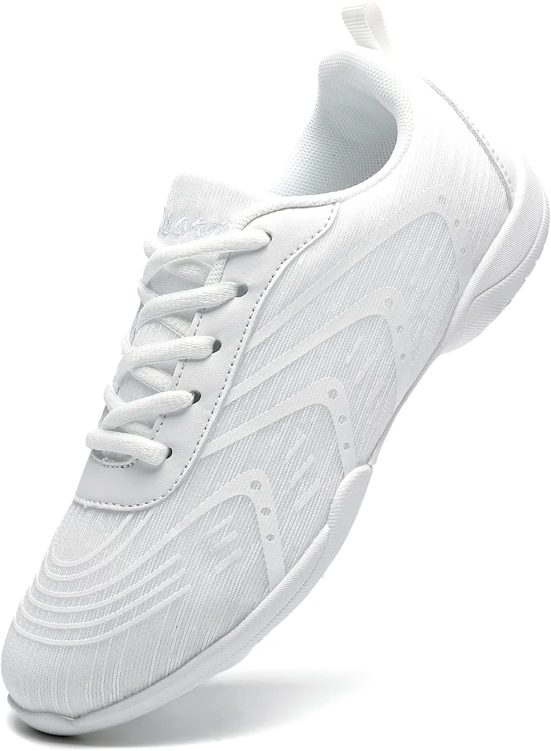 Girls Cheer Shoes White Youth Cheerleading Shoes Dance Athletic Training Breathable Dancing Lightweight Competition Comfortable Sport Sneakers