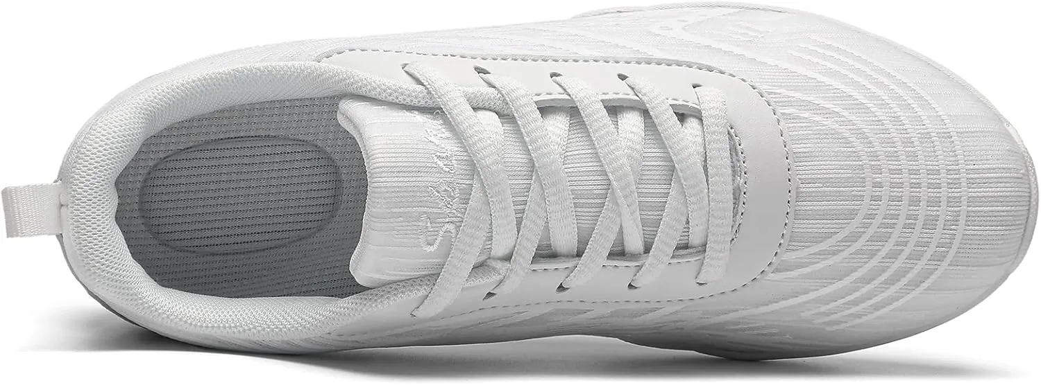 Girls Cheer Shoes White Youth Cheerleading Shoes Dance Athletic Training Breathable Dancing Lightweight Competition Comfortable Sport Sneakers