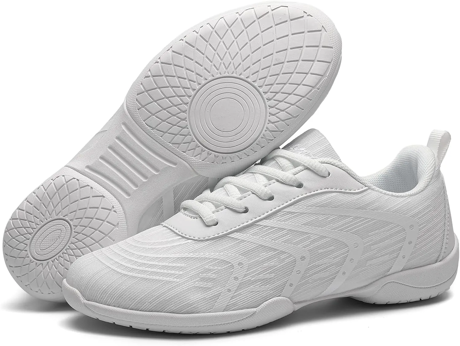 Girls Cheer Shoes White Youth Cheerleading Shoes Dance Athletic Training Breathable Dancing Lightweight Competition Comfortable Sport Sneakers