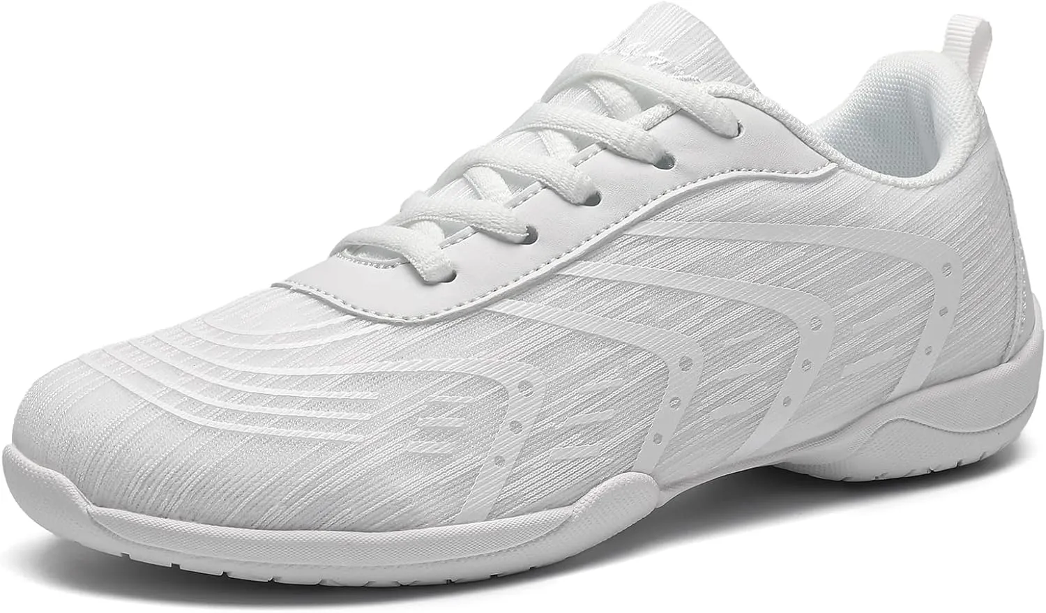 Girls Cheer Shoes White Youth Cheerleading Shoes Dance Athletic Training Breathable Dancing Lightweight Competition Comfortable Sport Sneakers