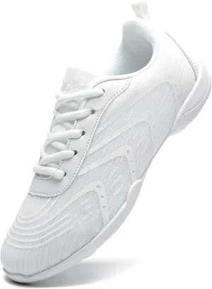 Girls Cheer Shoes White Youth Cheerleading Shoes Dance Athletic Training Breathable Dancing Lightweight Competition Comfortable Sport Sneakers