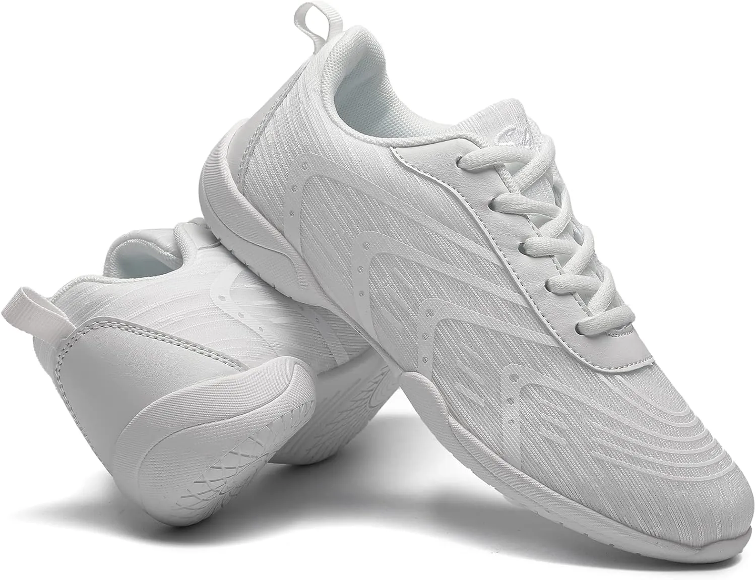 Girls Cheer Shoes White Youth Cheerleading Shoes Dance Athletic Training Breathable Dancing Lightweight Competition Comfortable Sport Sneakers