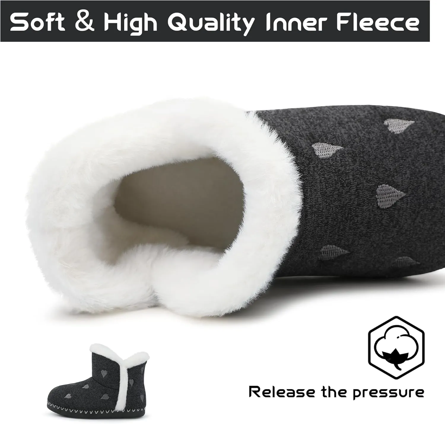 Girls Warm Winter Lightweight Boots slippers Comfy Durable Princess Ankle Boots for Big Kid