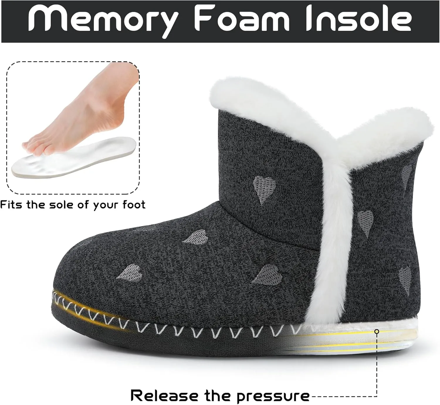 Girls Warm Winter Lightweight Boots slippers Comfy Durable Princess Ankle Boots for Big Kid
