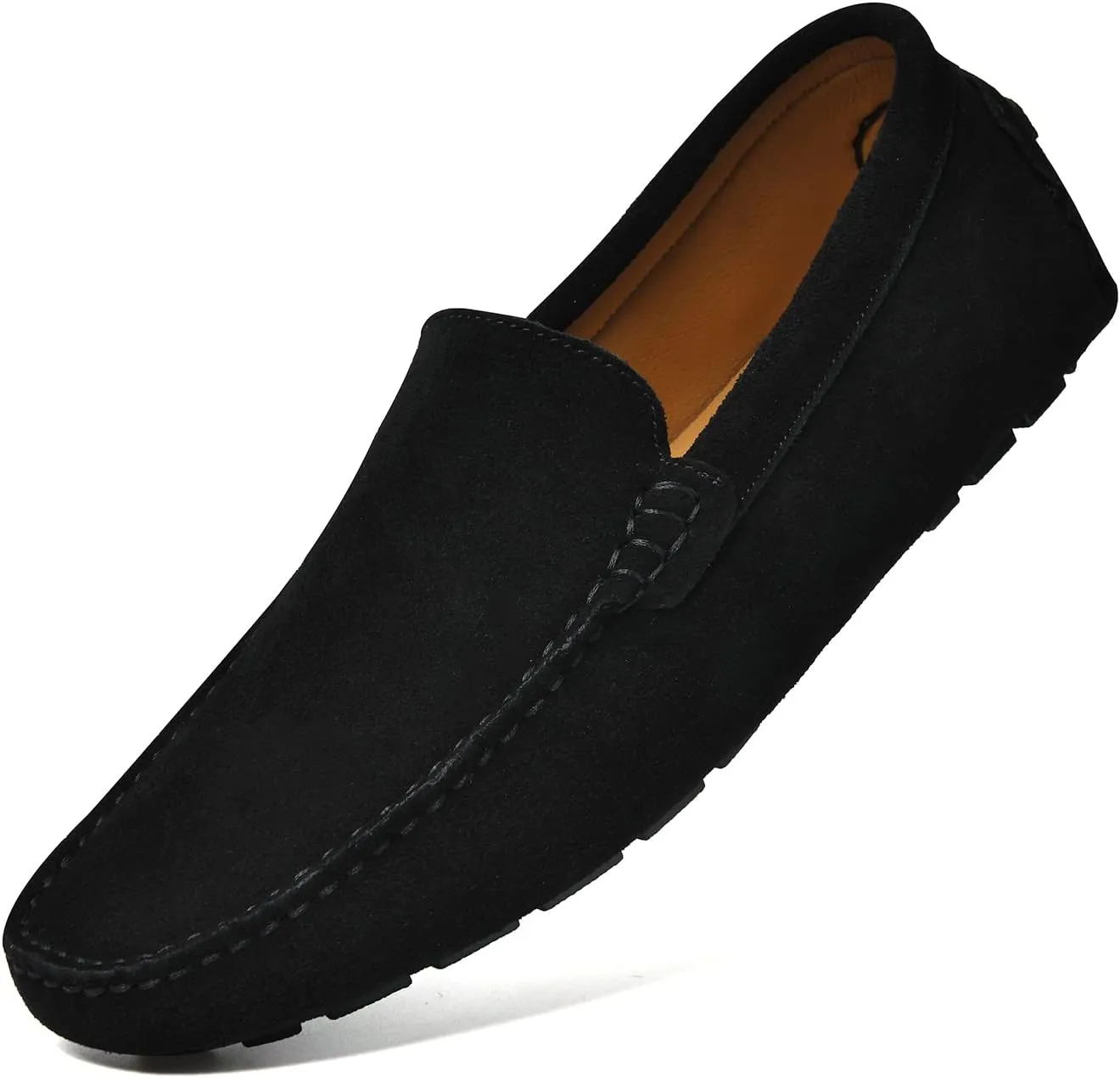Go Tour Mens Handmade Suede Leather Casual Loafers Shoes