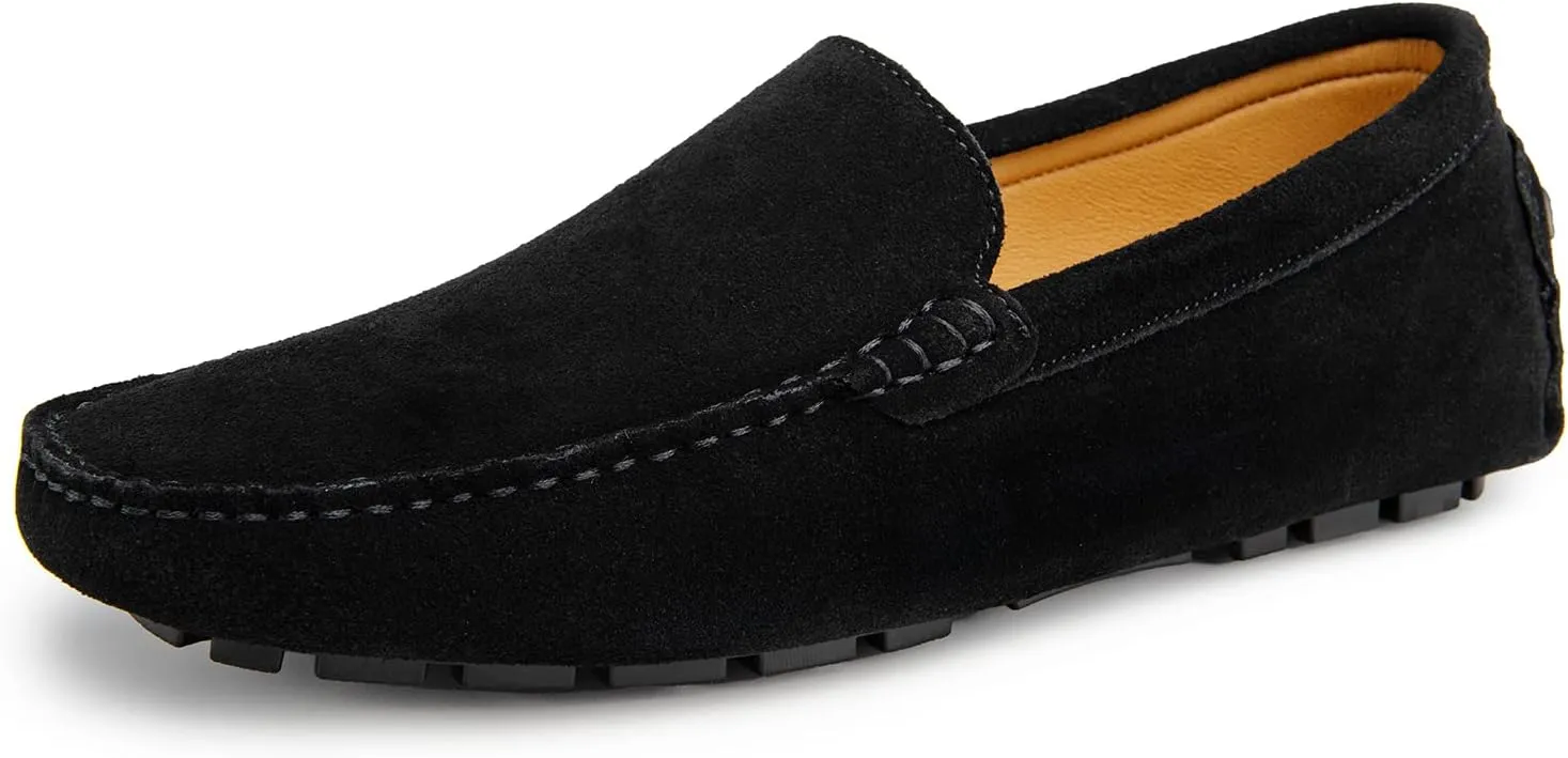 Go Tour Mens Handmade Suede Leather Casual Loafers Shoes