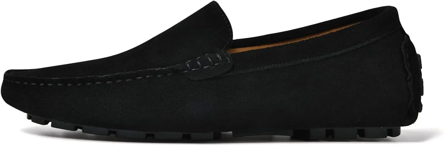 Go Tour Mens Handmade Suede Leather Casual Loafers Shoes