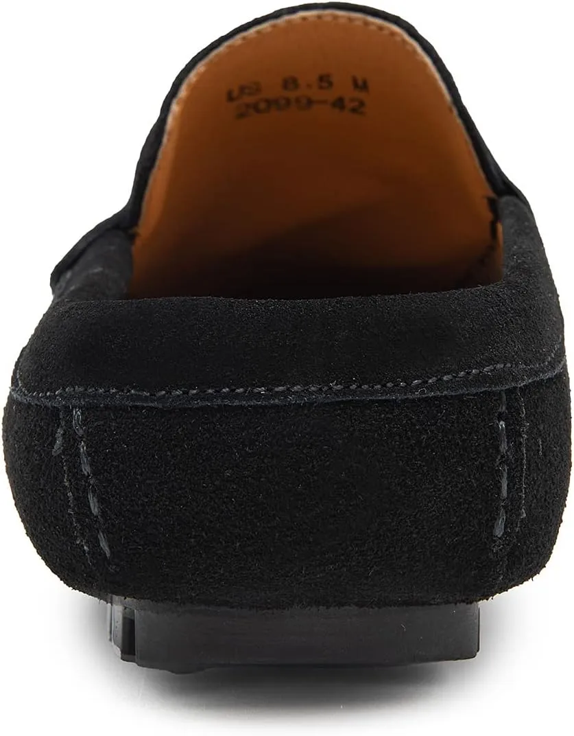 Go Tour Mens Handmade Suede Leather Mules Clog Slippers Breathable Leather Slip on Shoes Casual Loafers