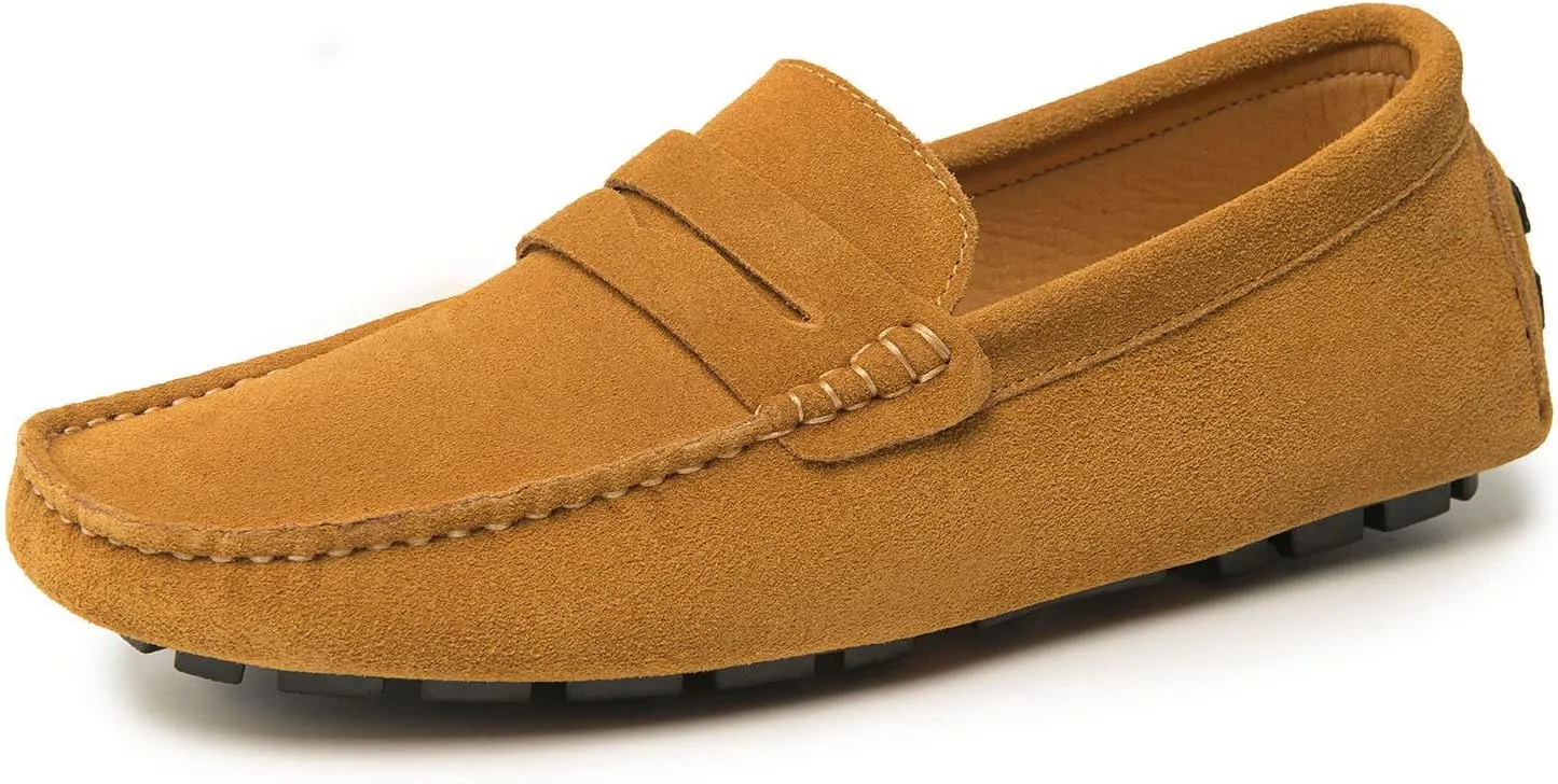 Go Tour Men's Penny Loafers Moccasin Driving Shoes Slip On Flats Boat Shoes
