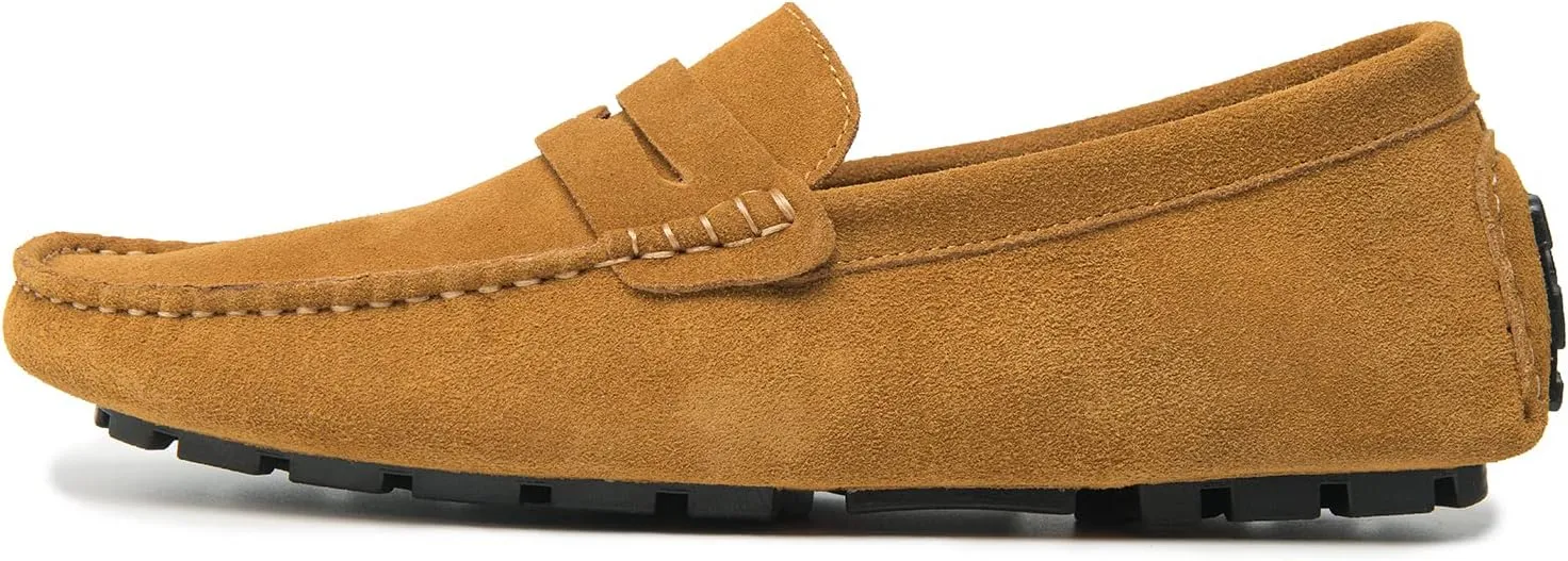Go Tour Men's Penny Loafers Moccasin Driving Shoes Slip On Flats Boat Shoes