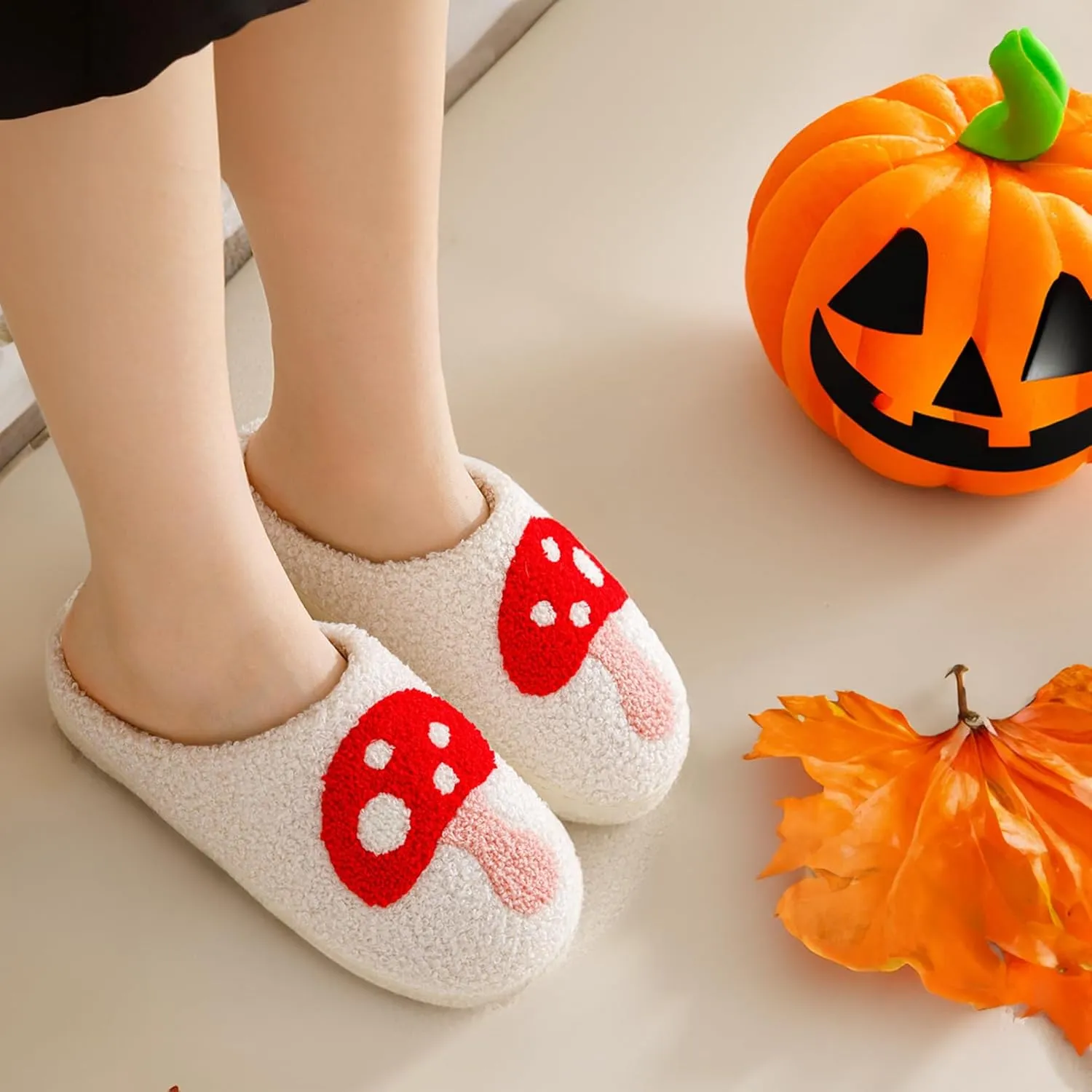 Halloween Christmas Slippers Holiday Slipper House Shoes Home Slipper for Women Fuzzy Outdoor Indoor Bedroom Slippers