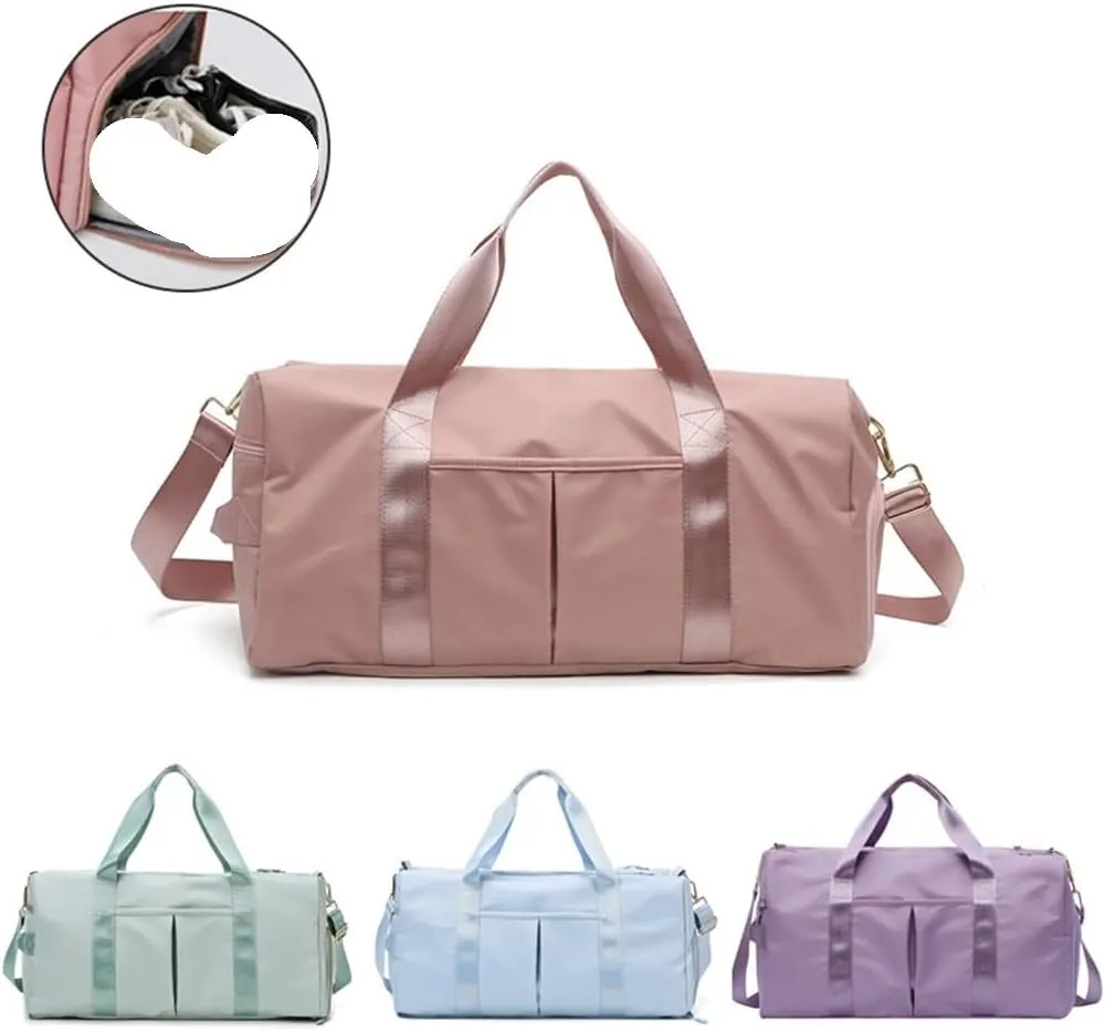 HBJWOV Travel Handbag Outdoor Travel Bag Sports Gym Bags Training Fitness Yoga Sport Bag With Shoes Compartment(white-Dinosaur Doodle4)