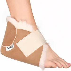 Heel Protectors for Pressure Sores One Size - 100% Medical Sheepskin - Heel Protectors for Bed Sores - Soft Lambs Wool Foot Pillows - Cushion Pads for Ulcer Sore Prevention - 1 Sheep Skin Protector