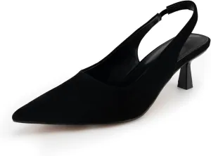 heelchic Women's Kitten Heel, Closed Pointed Toe Low Heel, Comfortable Pumps Shoes for Women Dress Shoes