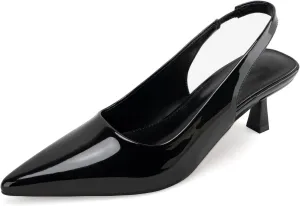 heelchic Women's Kitten Heel, Closed Pointed Toe Low Heel, Comfortable Pumps Shoes for Women Dress Shoes