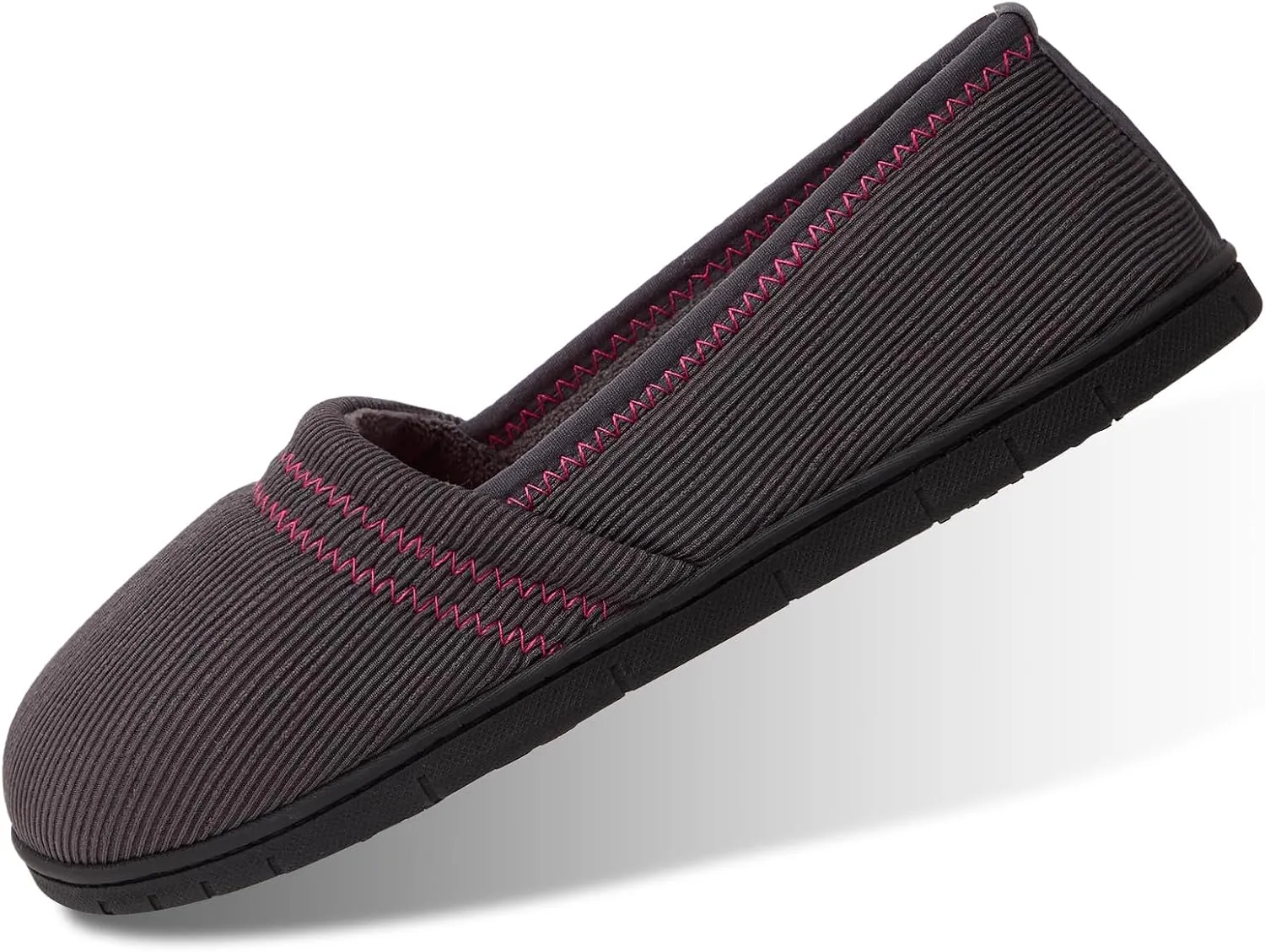 House Shoes for Women Comfy Memory Foam Loafer Slippers for Ladies Non-slip Sole for Comfort Ballet Flat with Closed Back Indoor and Outdoor for All Season Wear DarkGrey NavyBlue US6-US11