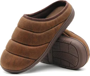 House Slippers for Men, Memory Foam Comfy Mens Slippers with Arch Support, Slip On Men's Bedroom Slipper with Rubber Sole Indoor Outdoor