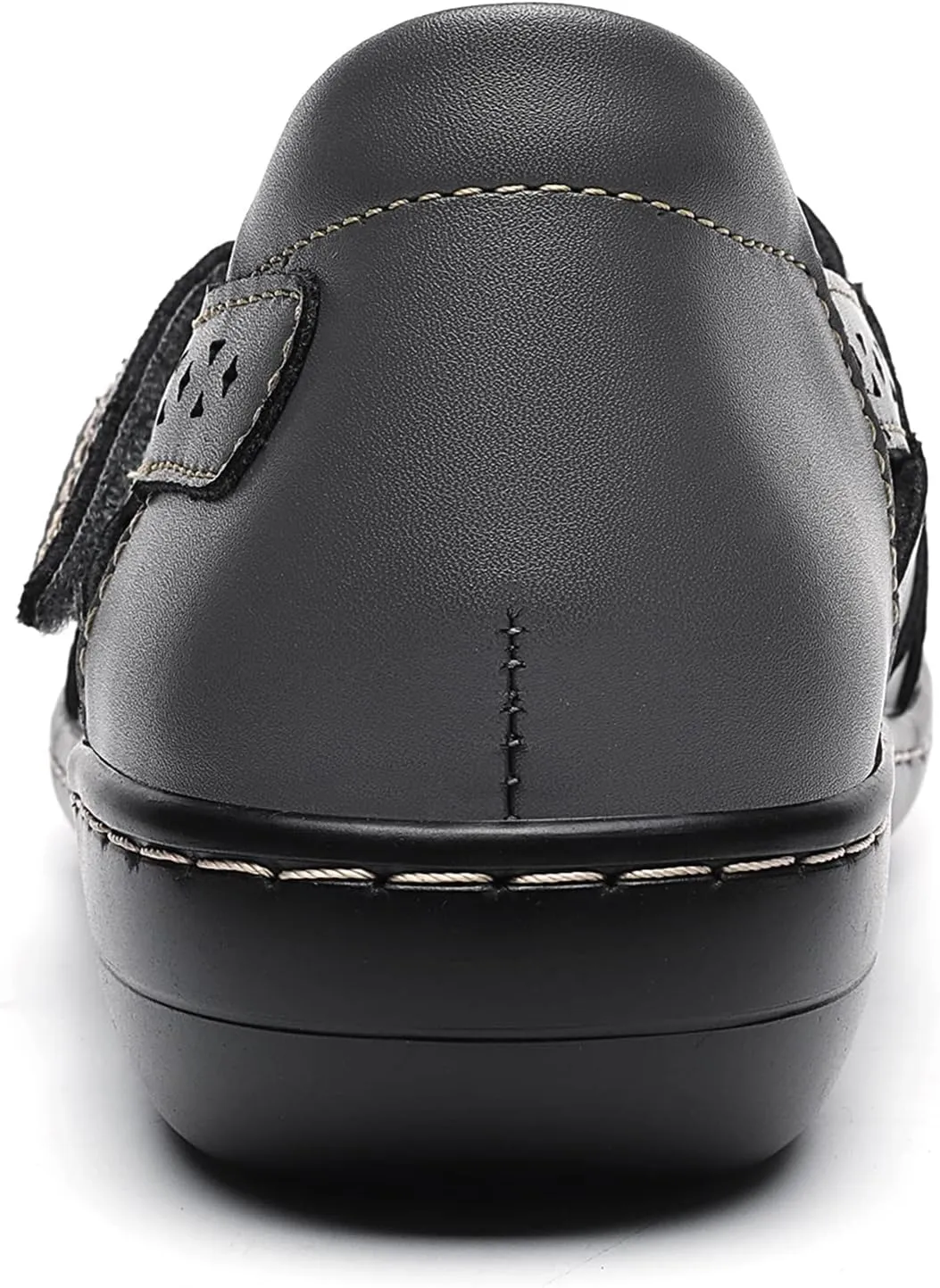 Irrefour Women's Classic Genuine Leather Casual Loafer Cute Slip-On Fashion Closed Toe Flat Sandal Comfy Work Sandal Everyday Walking Shoe
