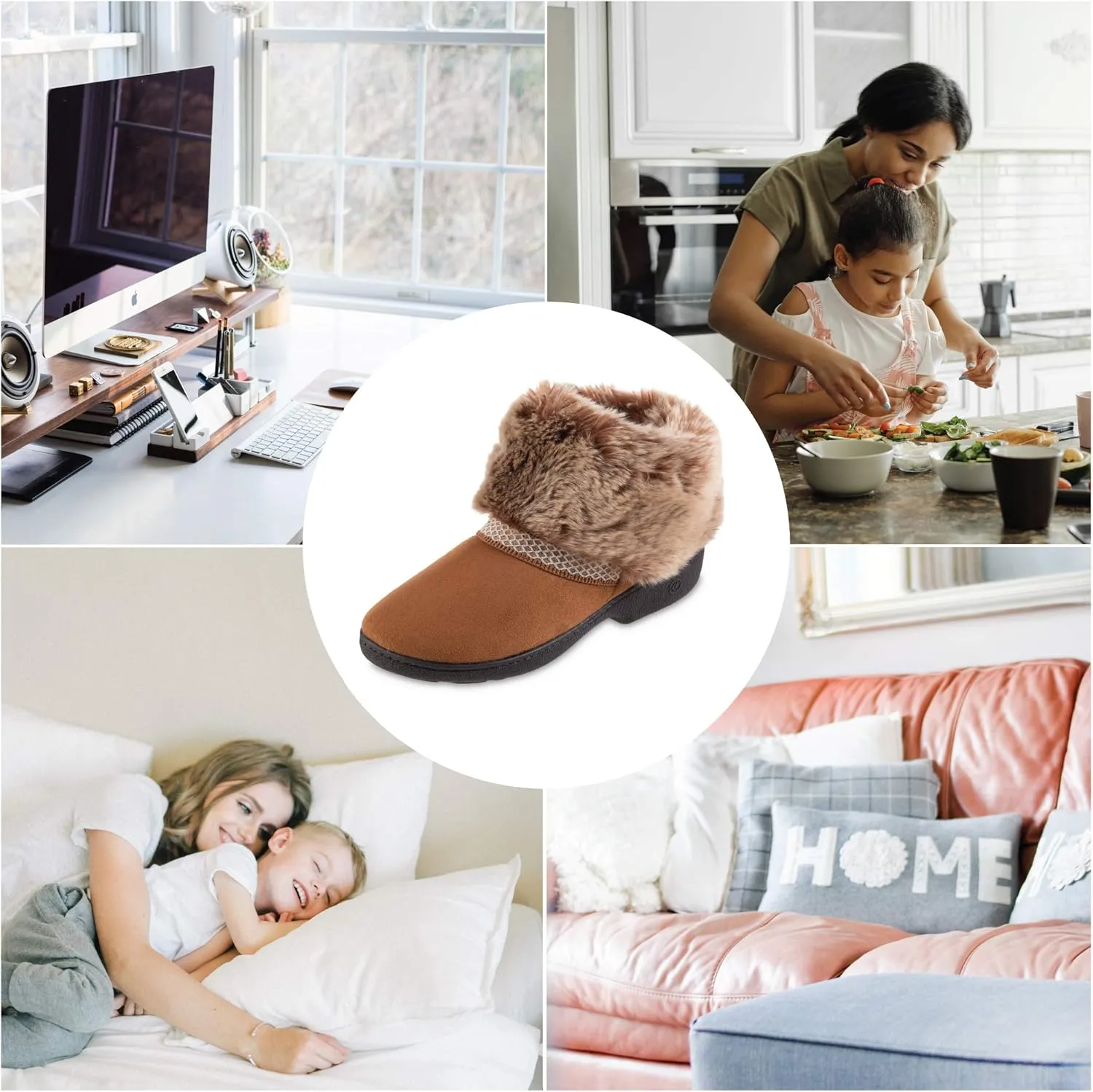 Isotoner Women's Recycled Microsuede Mallory Slipper, with Memory Foam and Indoor/Outdoor Sole