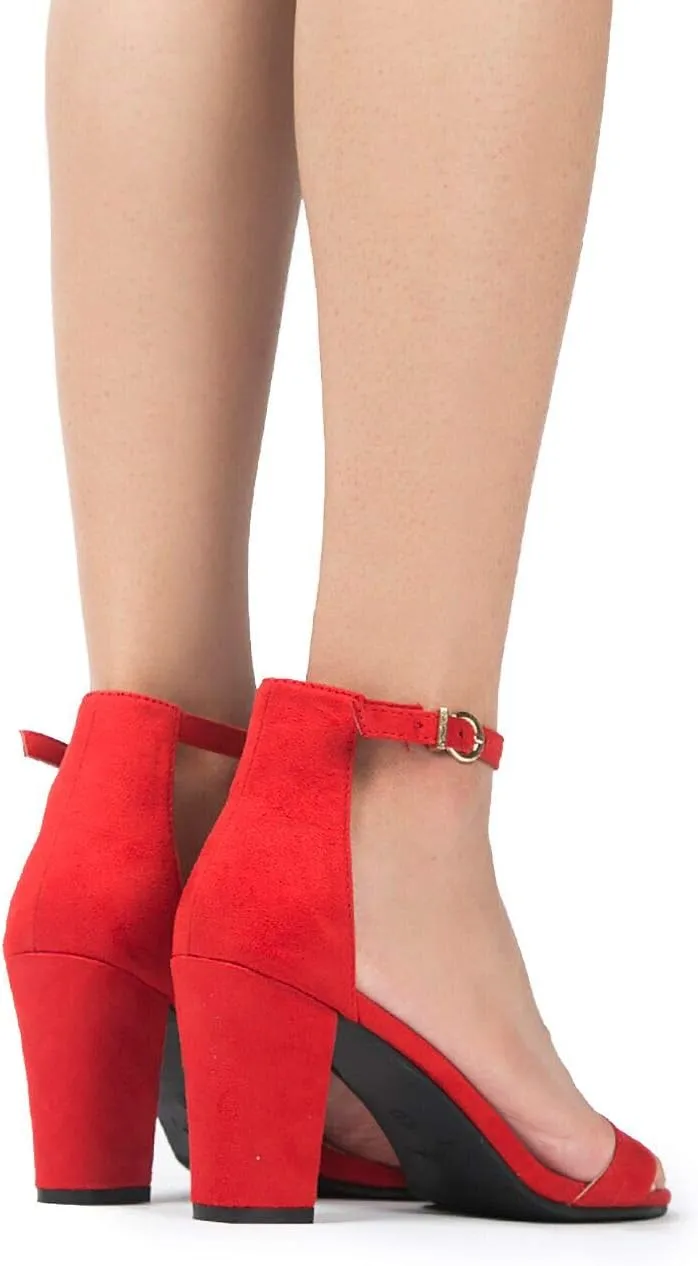 J. Adams Elaine High Heel - Classic Adjustable Ankle Strap Chunky Block Pumps