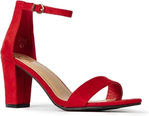 J. Adams Elaine High Heel - Classic Adjustable Ankle Strap Chunky Block Pumps