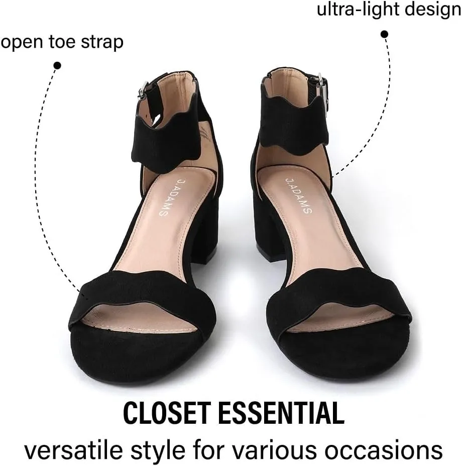 J. Adams Mimi Ankle Strap Kitten Heel Sandal