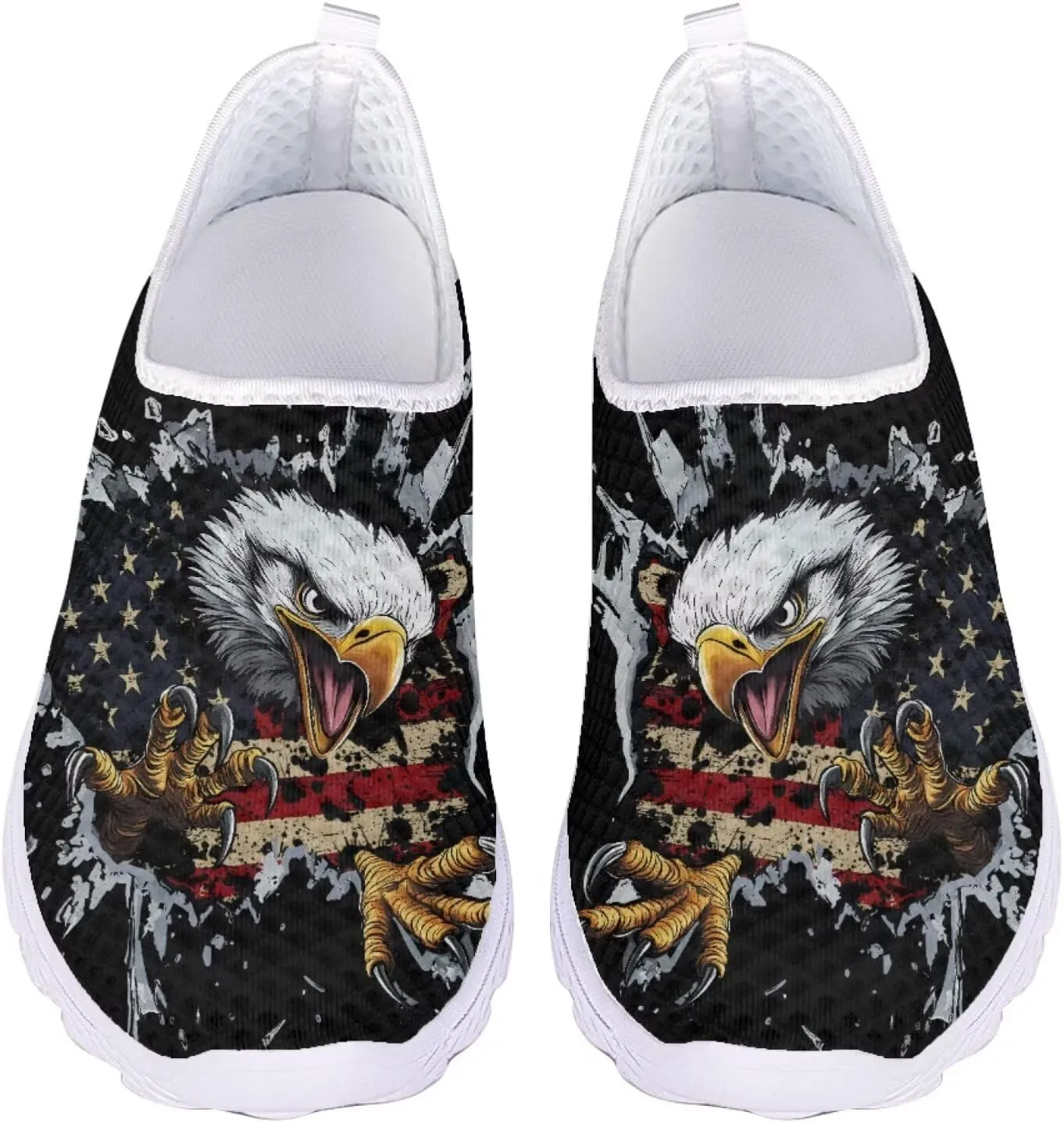 Jeiento Halloween Shoes for Women Men Halloween Party Walking Running Sneaker Shoes Slip-On Breathable Mesh Workout Fashion Shoes