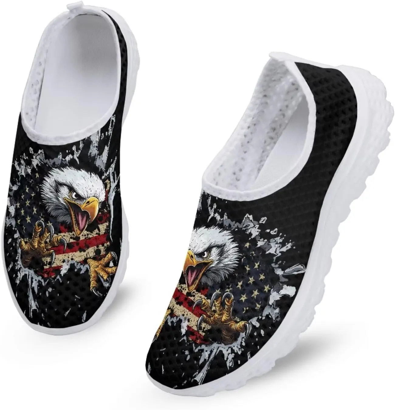 Jeiento Halloween Shoes for Women Men Halloween Party Walking Running Sneaker Shoes Slip-On Breathable Mesh Workout Fashion Shoes