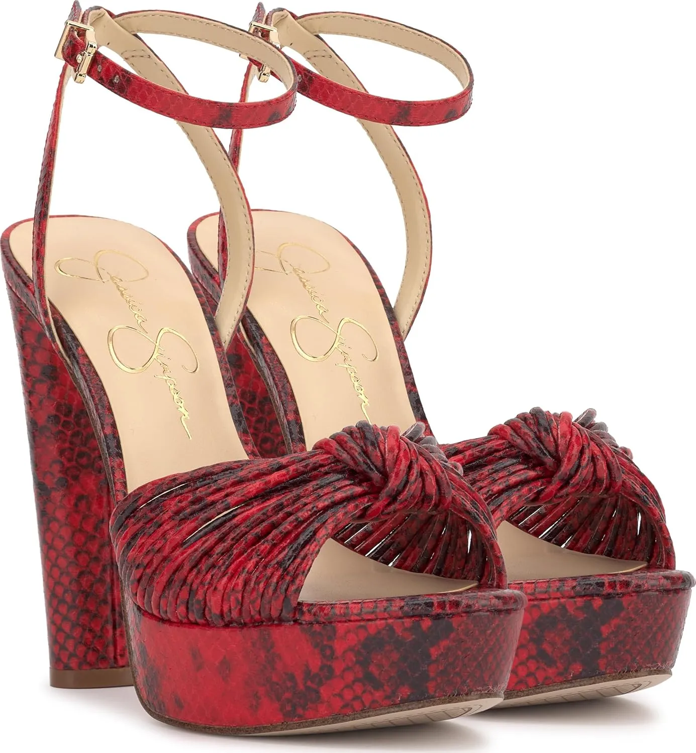 Jessica Simpson Womens Block Heel Ankle Strap