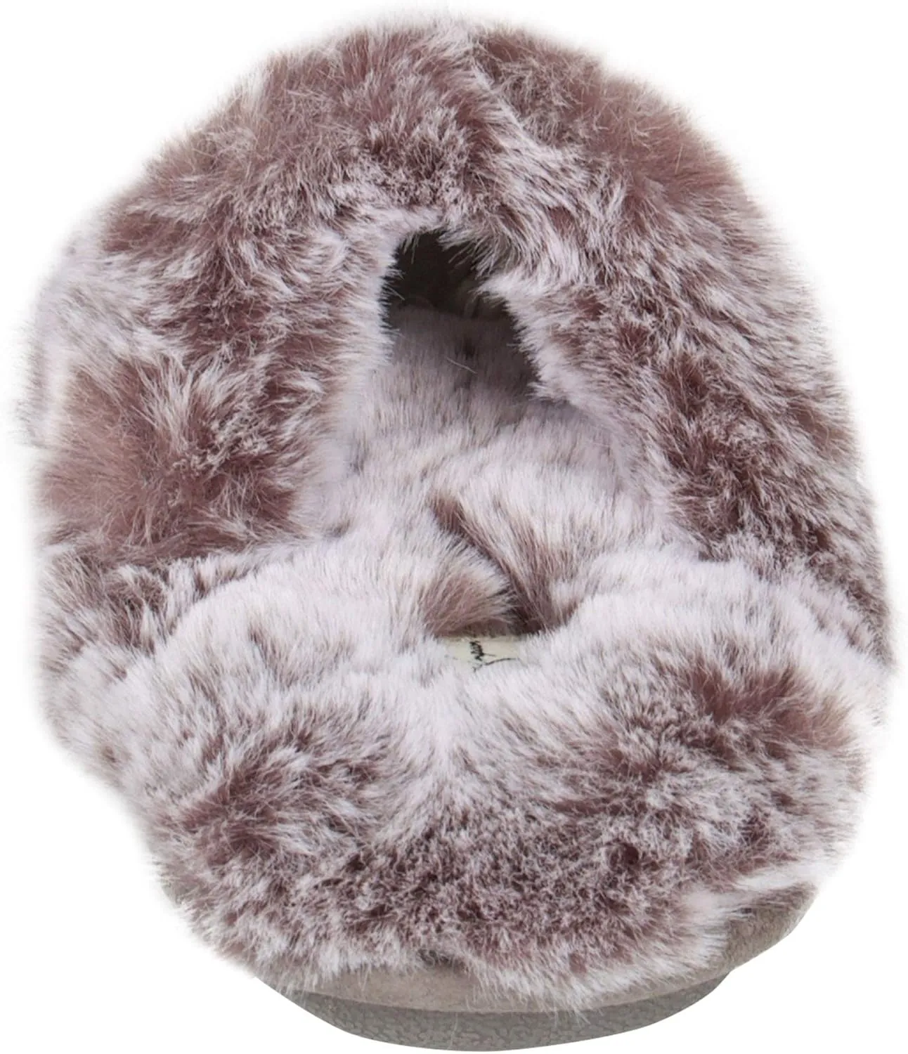 Jessica Simpson Women's Comfy Faux Fur House Slipper Slip-On Scuff Memory Foam Soft Plush Lining