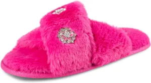 Jessica Simpson Women's Fashion Faux Feather Slide-On Memory Foam Slipper