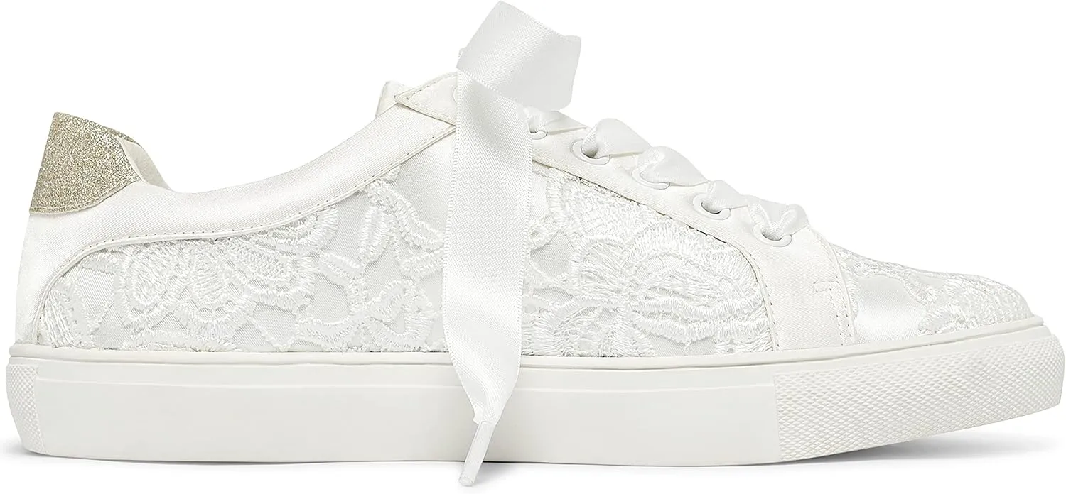 JIAJIA 8833 Wedding Shoes Bridal Sneakers Flats Bride Tennis Shoes Lace Sneakers - Personalized Customization Available
