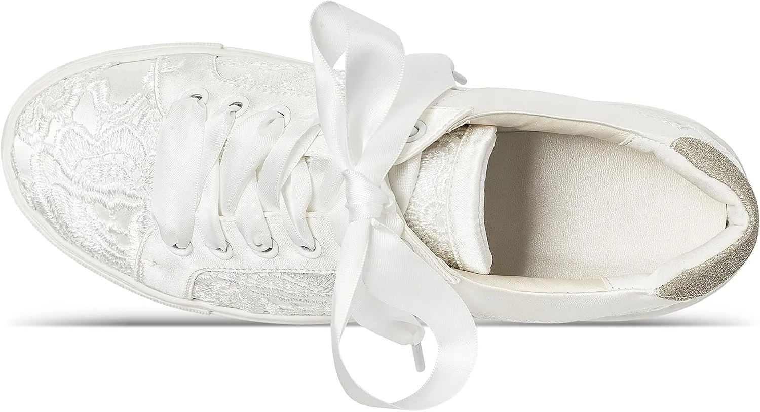 JIAJIA 8833 Wedding Shoes Bridal Sneakers Flats Bride Tennis Shoes Lace Sneakers - Personalized Customization Available