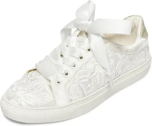 JIAJIA 8833 Wedding Shoes Bridal Sneakers Flats Bride Tennis Shoes Lace Sneakers - Personalized Customization Available