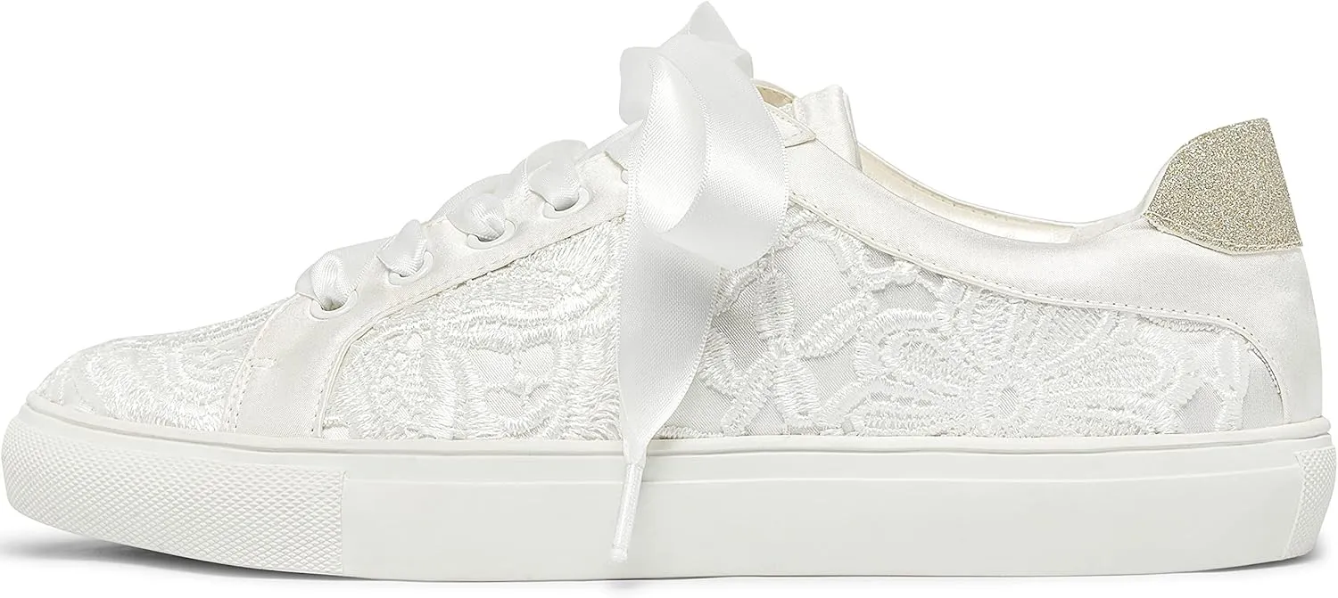 JIAJIA 8833 Wedding Shoes Bridal Sneakers Flats Bride Tennis Shoes Lace Sneakers - Personalized Customization Available