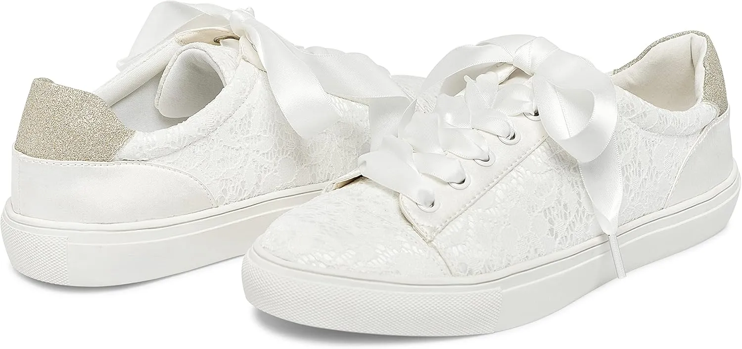 JIAJIA 8834A Wedding Shoes Bridal Sneakers Flats Bride Tennis Shoes Lace Sneakers - Personalized Customization Available