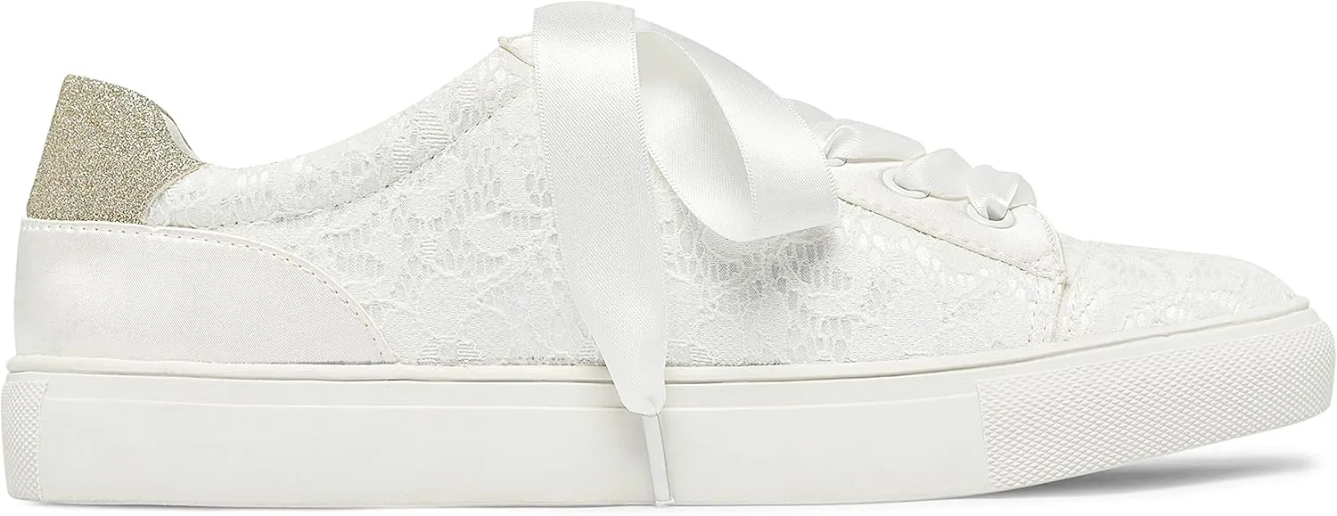 JIAJIA 8834A Wedding Shoes Bridal Sneakers Flats Bride Tennis Shoes Lace Sneakers - Personalized Customization Available