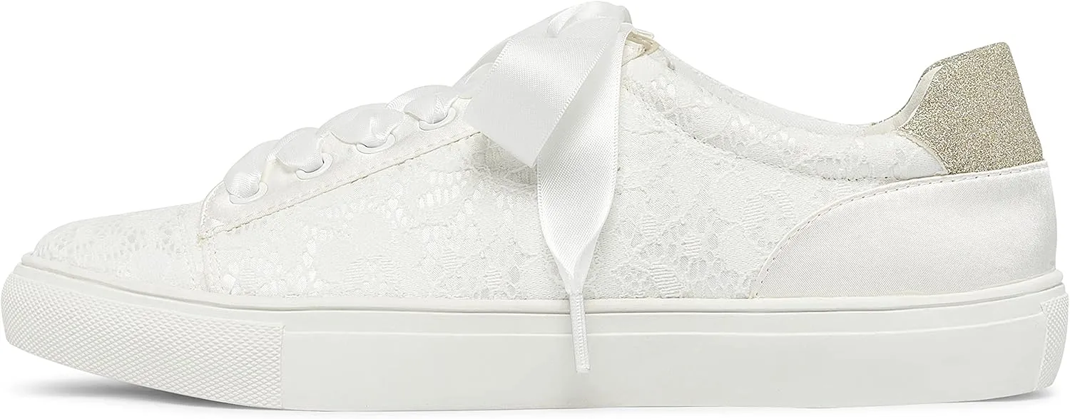 JIAJIA 8834A Wedding Shoes Bridal Sneakers Flats Bride Tennis Shoes Lace Sneakers - Personalized Customization Available