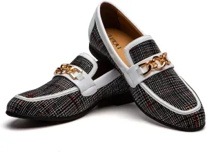 JITAI Mens Leather Shoes Pattern Printing Men's Dress Loafer Shoes Slip-on Casual Loafer Smoking Slipper