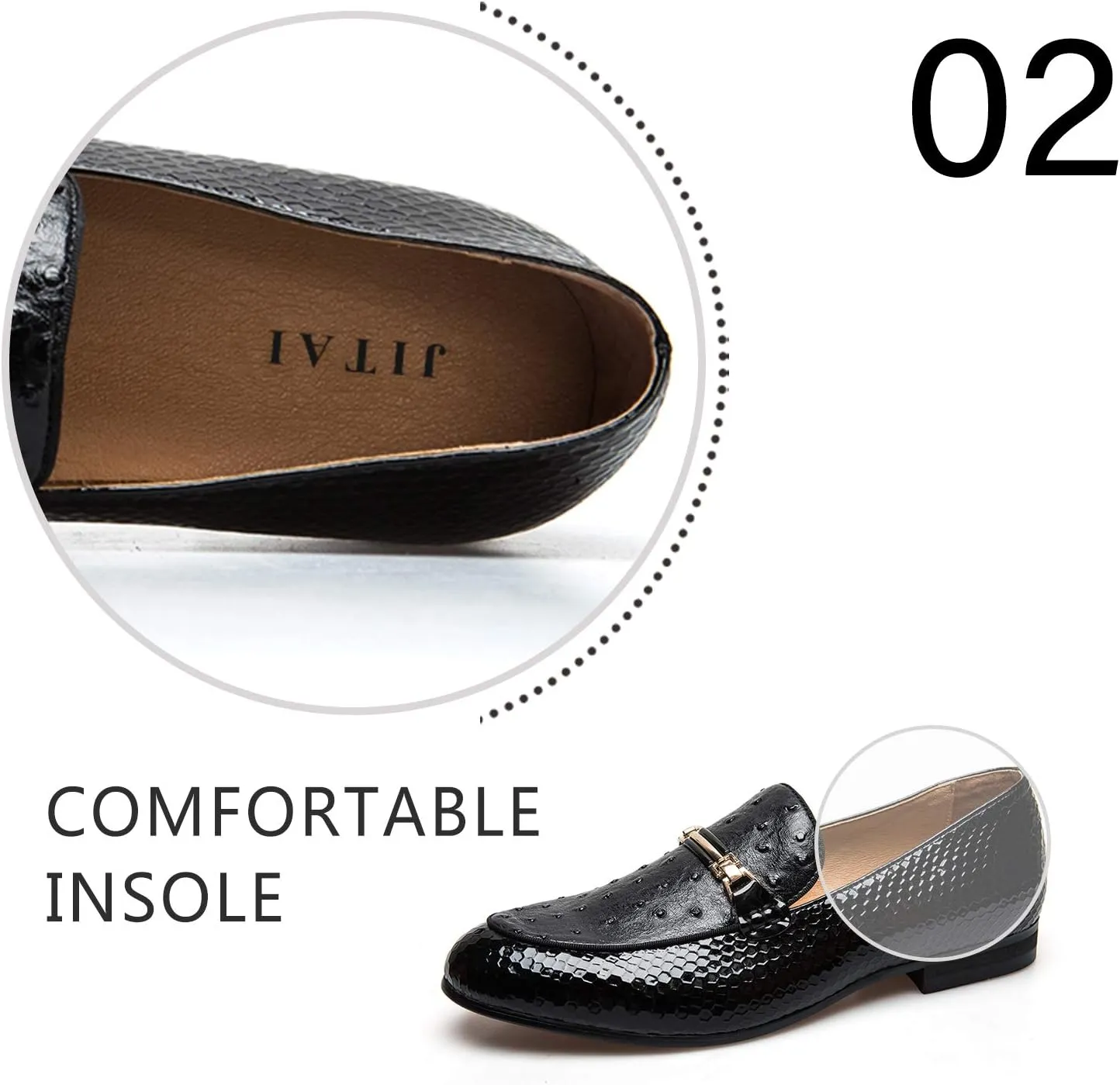 JITAI Men's Lindford Moc Toe Bit Slip-on Penny Loafer Party Shoes