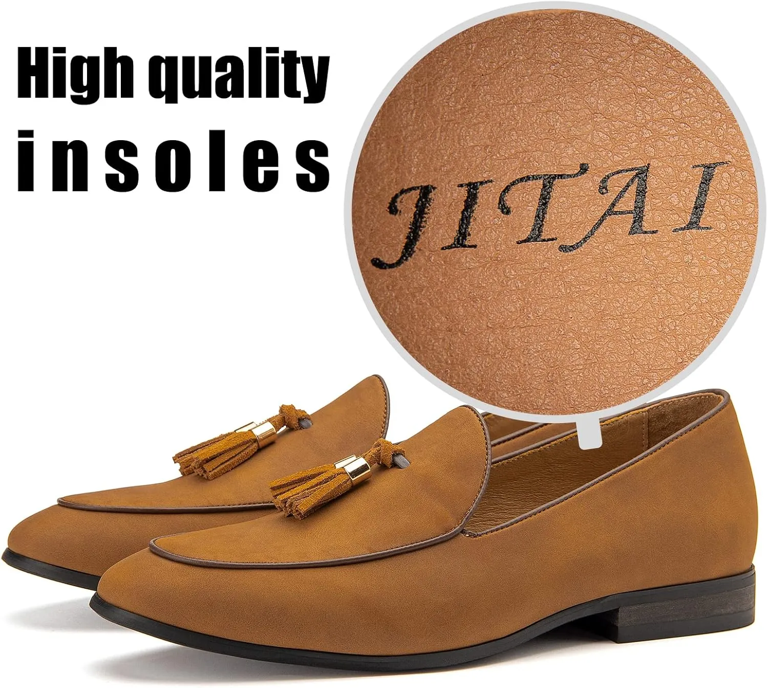 JITAI Mens Loafers Shoes Slip On Driving Shoes Casual Dress Loafer Business Fashion Shoes