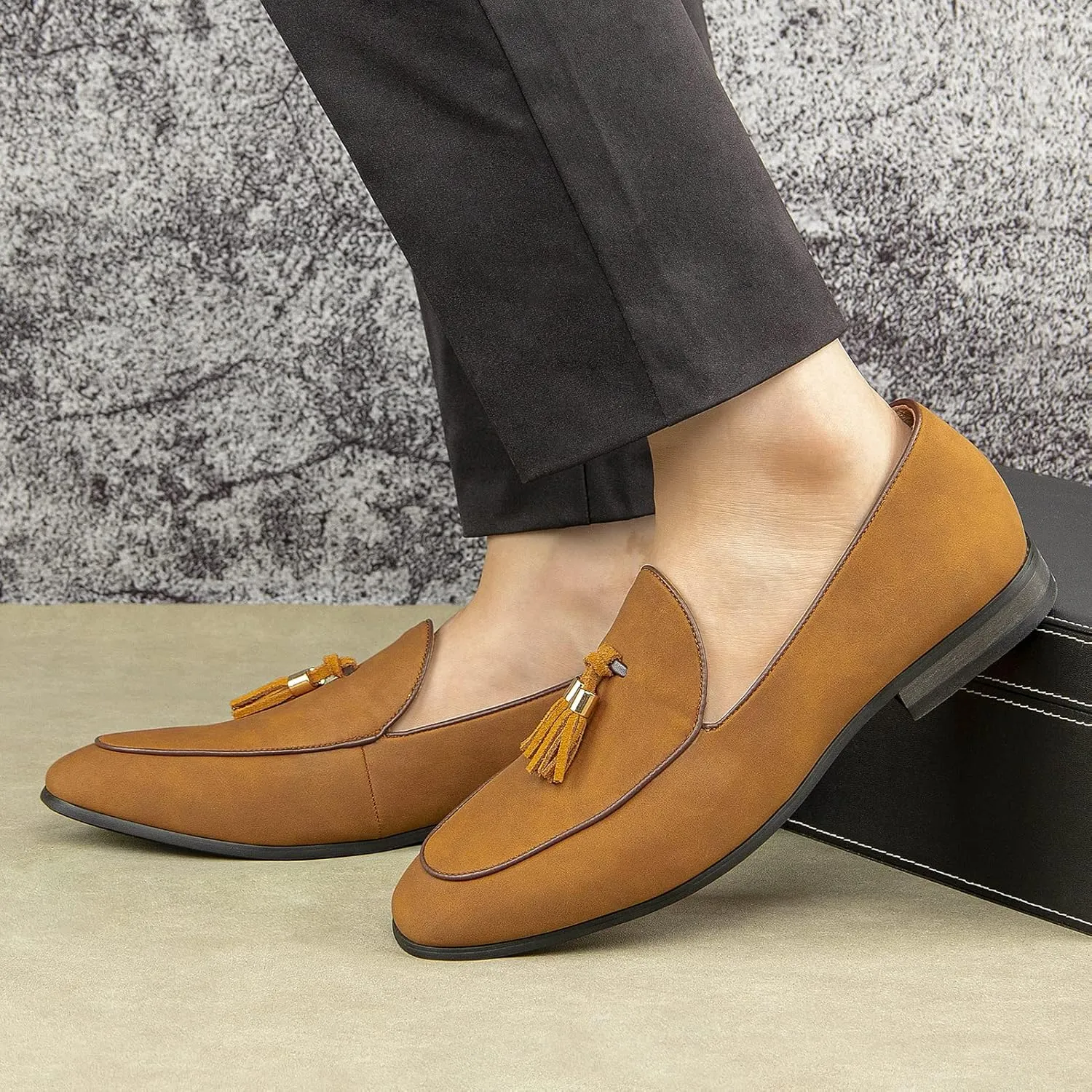 JITAI Mens Loafers Shoes Slip On Driving Shoes Casual Dress Loafer Business Fashion Shoes