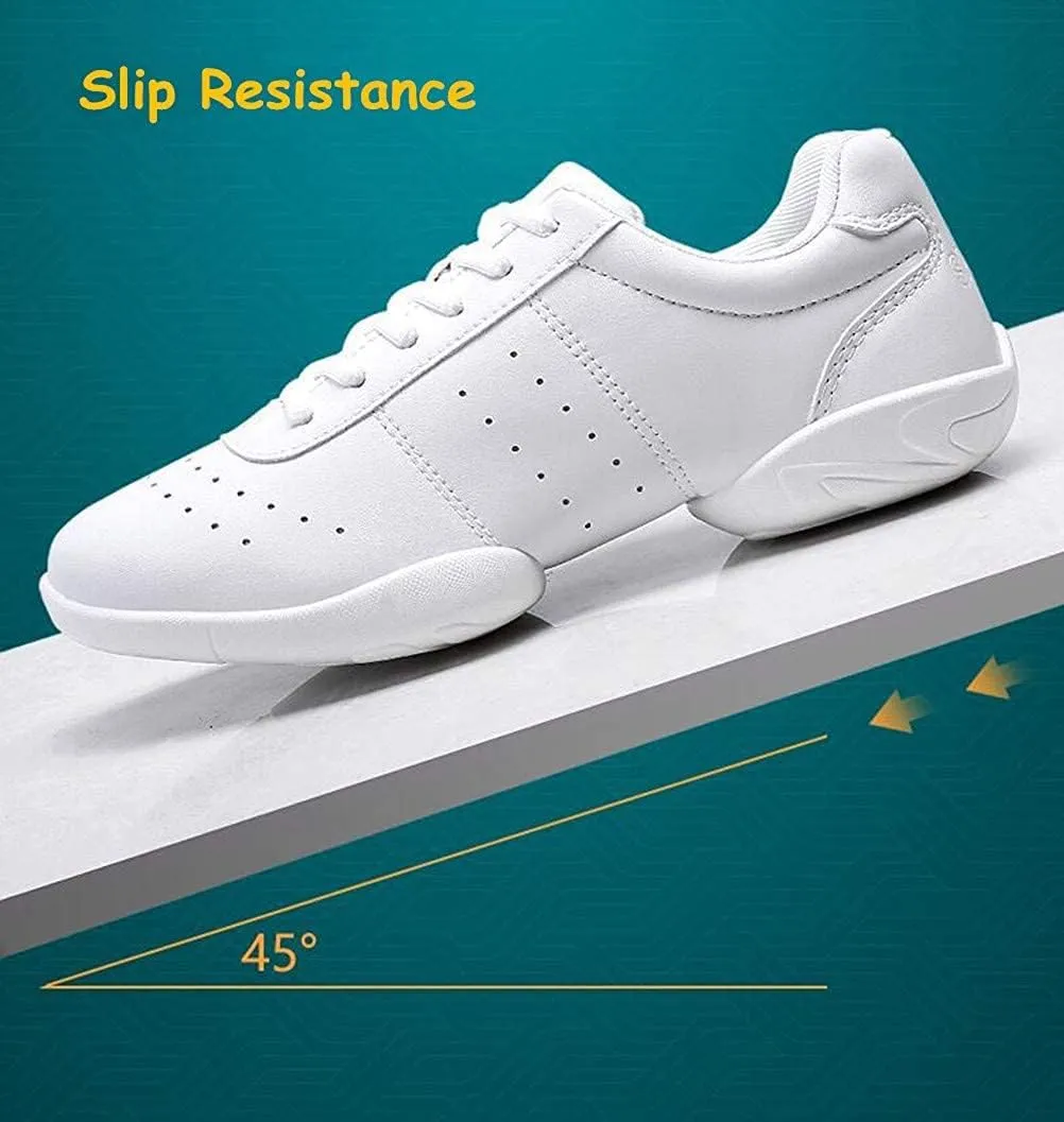 JITUUE Women Cheerleading Dance Shoes Fashion Trainers Sneakers Lace Up Gym Athletic Sport Training Shoes for Girls