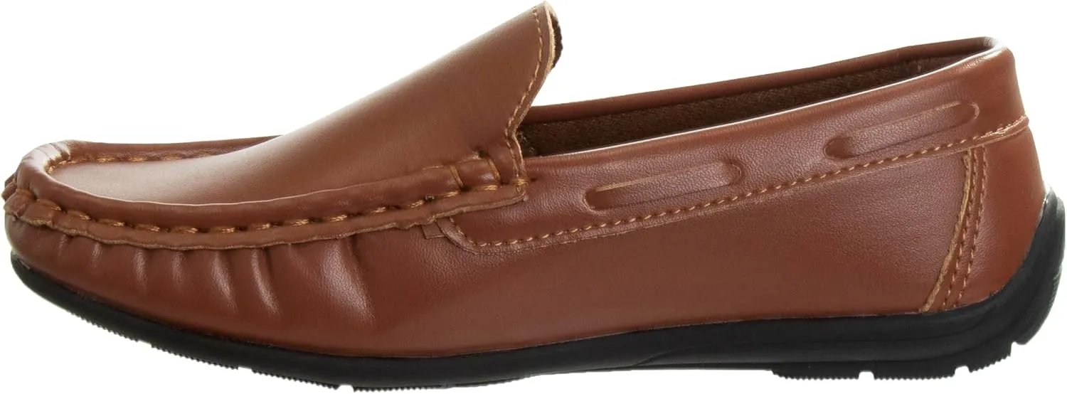 Josmo Boys Moccasin Driving Loafers - Casual Dress Penny Slip On Boat Shoes (Toddlers - Little Kids - Big Kids)
